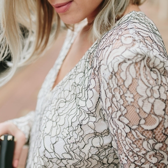 WAYF Where Are You From Lace V Neck Dress Size Large NWT - Picture 6 of 13